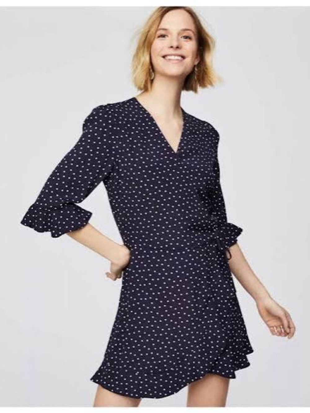 Loft polka dot wrap romper size 0